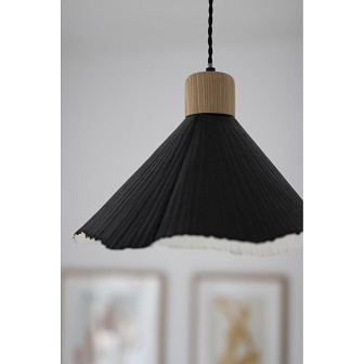 Czarna papierowa lampa wisząca Linnea 40cm detal